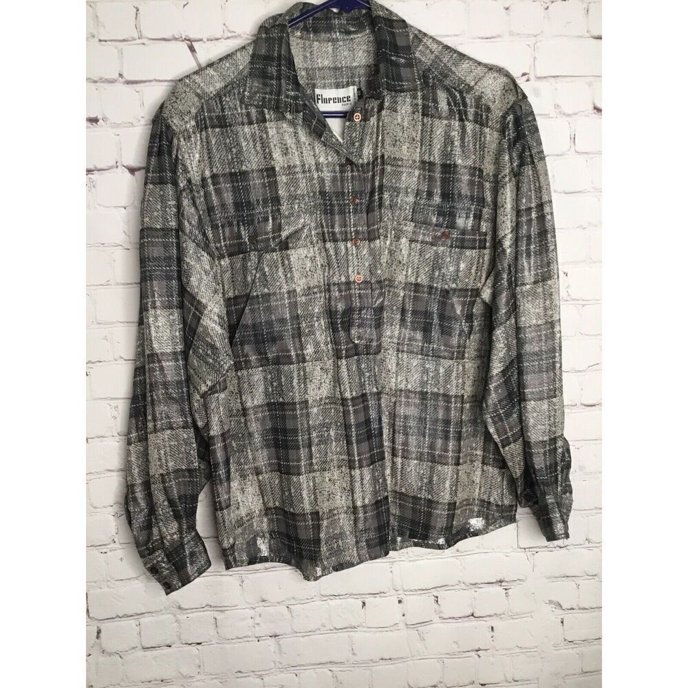 Florence‎ Women’s Shirt Top Blouse Size 40 Made In France Shimmer